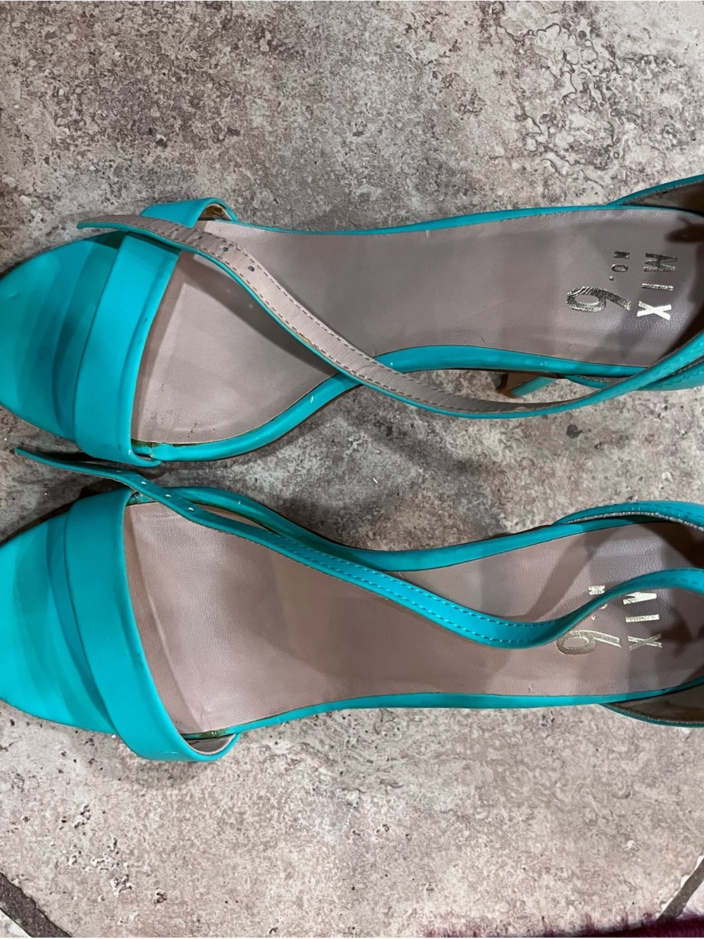 Mix No. 6 Teal Strappy Open-Toe Heels